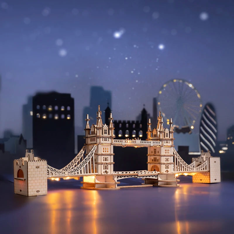 3D Wooden Building Puzzle Set – Big Ben, Tower Bridge & Pagoda Building Models