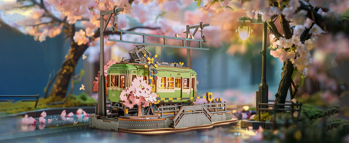 5D Sakura Trolley Wood Puzzle w/ LED Lights