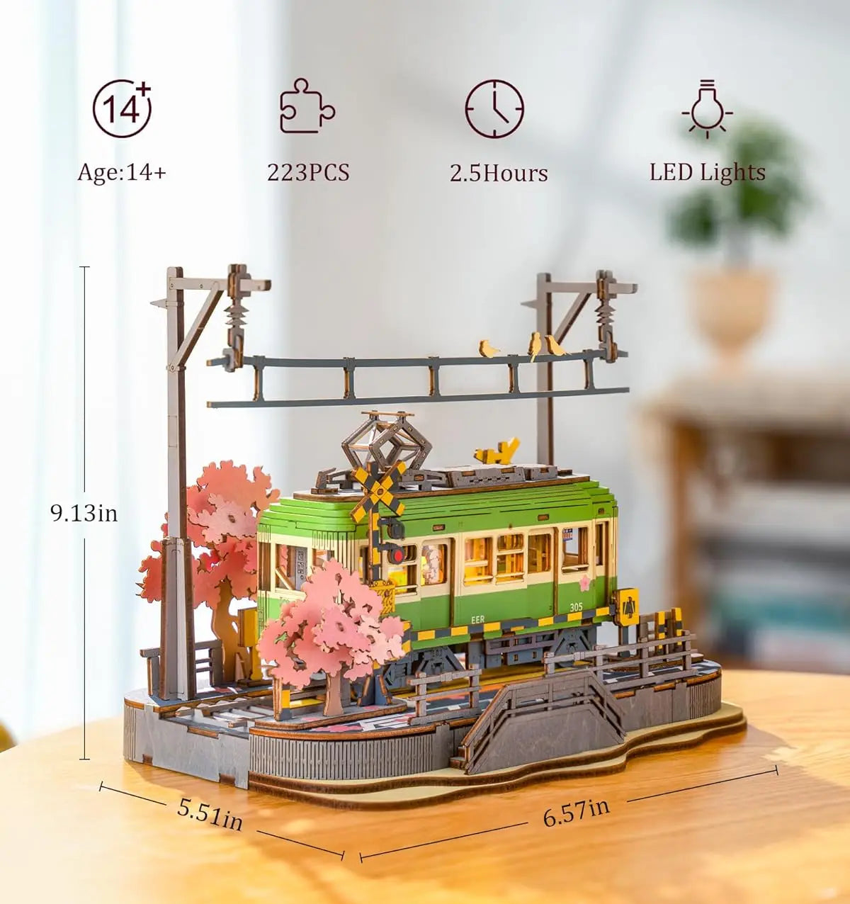 5D Sakura Trolley Wood Puzzle w/ LED Lights