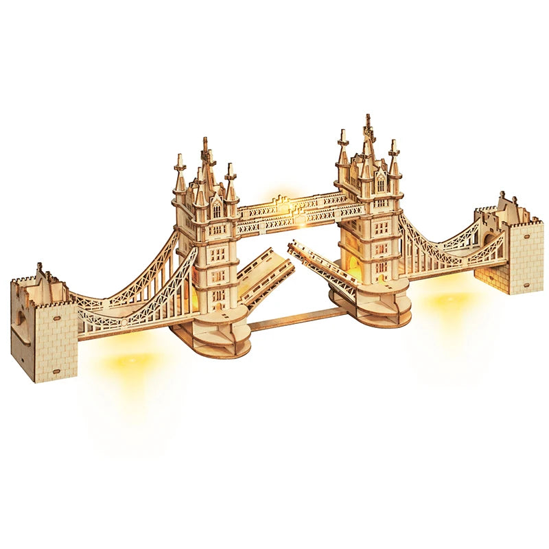 3D Wooden Building Puzzle Set – Big Ben, Tower Bridge & Pagoda Building Models