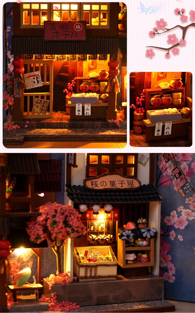 Wooden Japanese Alley Miniature Diorama Kits