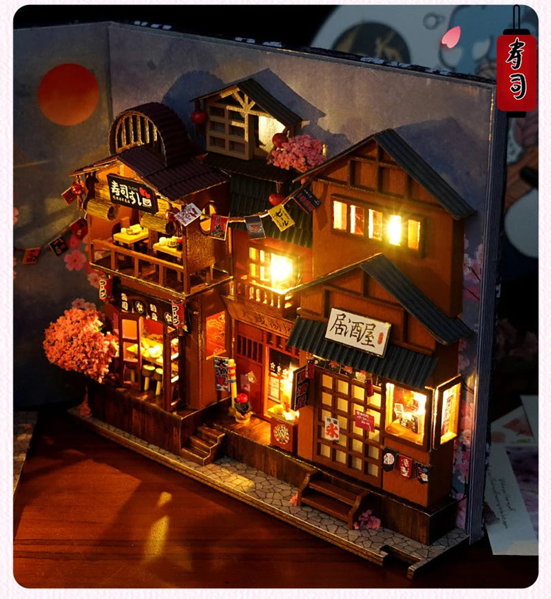 Wooden Japanese Alley Miniature Diorama Kits