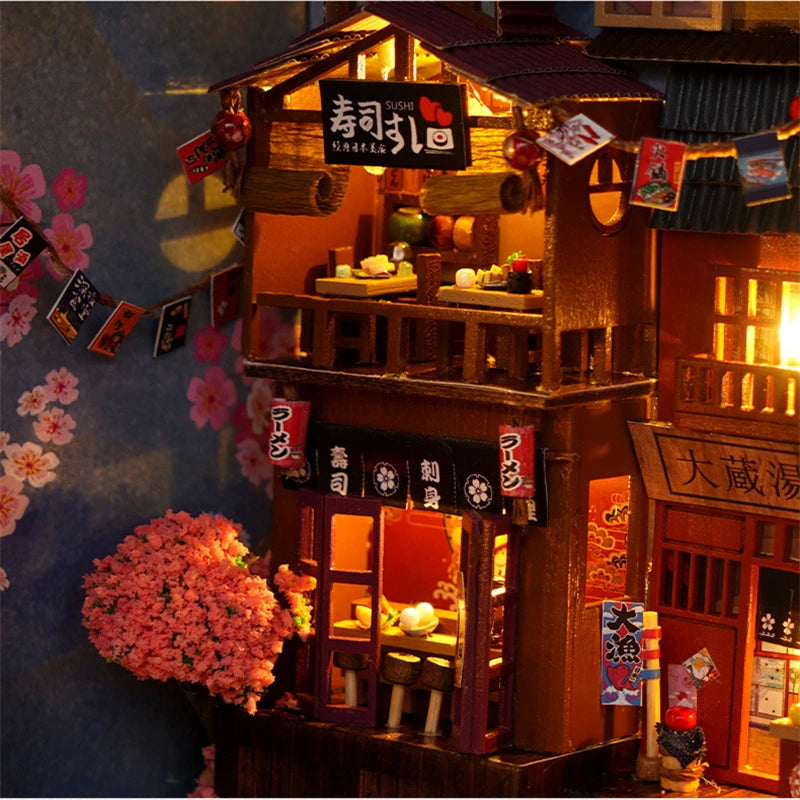 Wooden Japanese Alley Miniature Diorama Kits