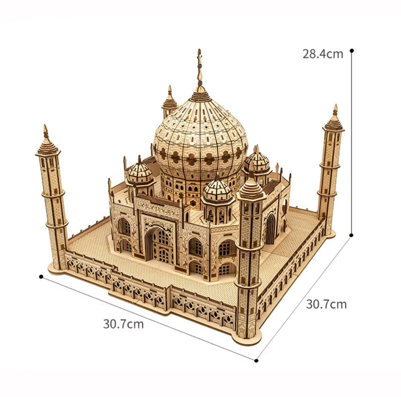 Wooden Taj Mahal 5D Puzzle with LED Lights – Build, Illuminate & Admire!