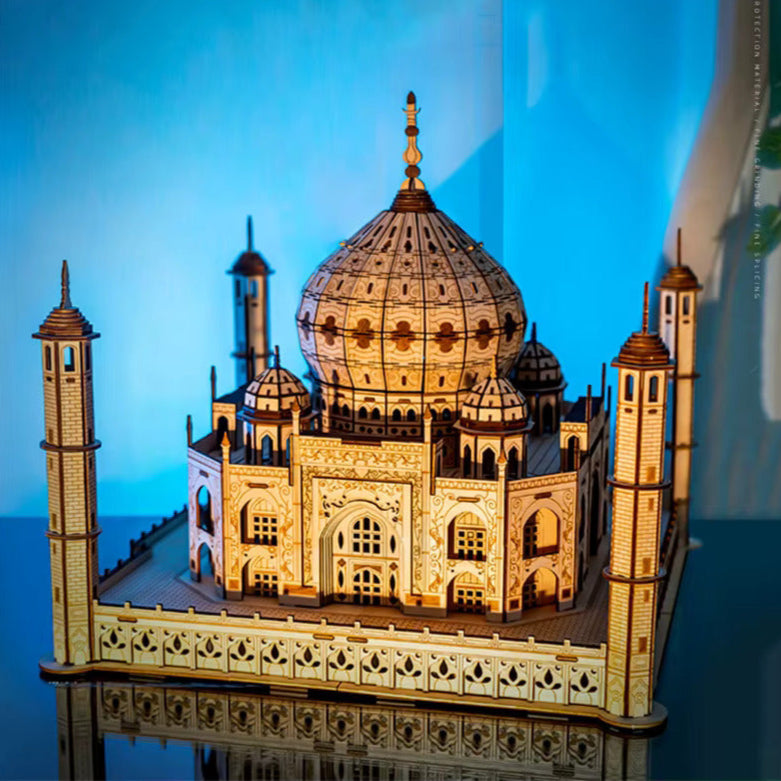 Wooden Taj Mahal 5D Puzzle with LED Lights – Build, Illuminate & Admire!